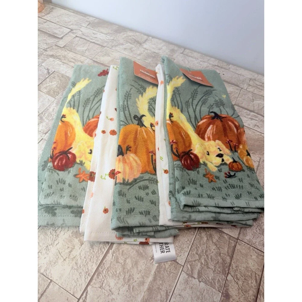 Celebrate Together HAPPY FALL Kitchen Towels 3 ~PK Lot 6 - Picture 1 of 5